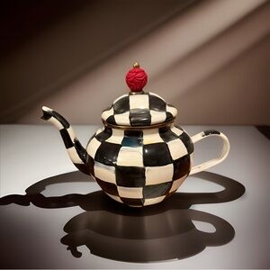 Mackenzie Childs Checkered Teapot